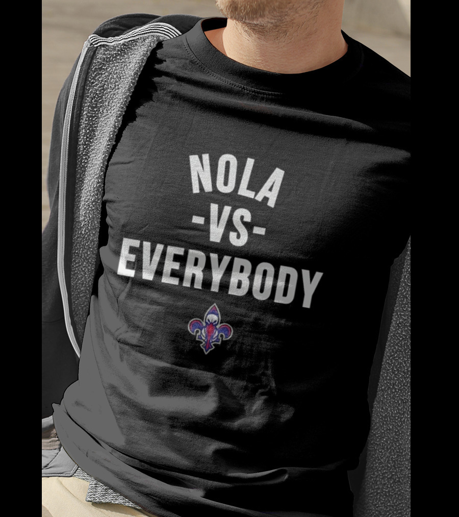 Nola Vs Everybody New Orleans Pelicans Fleur De Lis NBA Basketball T-Shirt