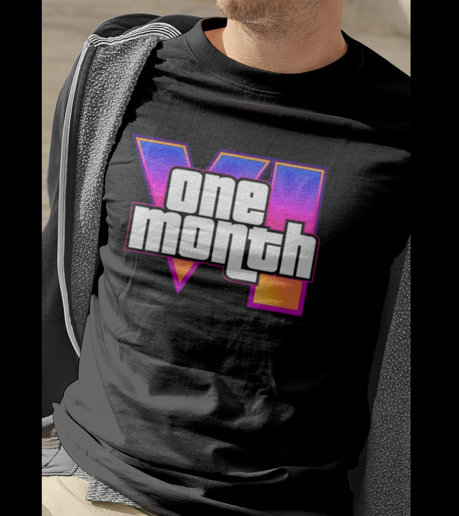 One Month VI Gaming Grand Theft Auto 6 Palms Retro Gradient T-Shirt