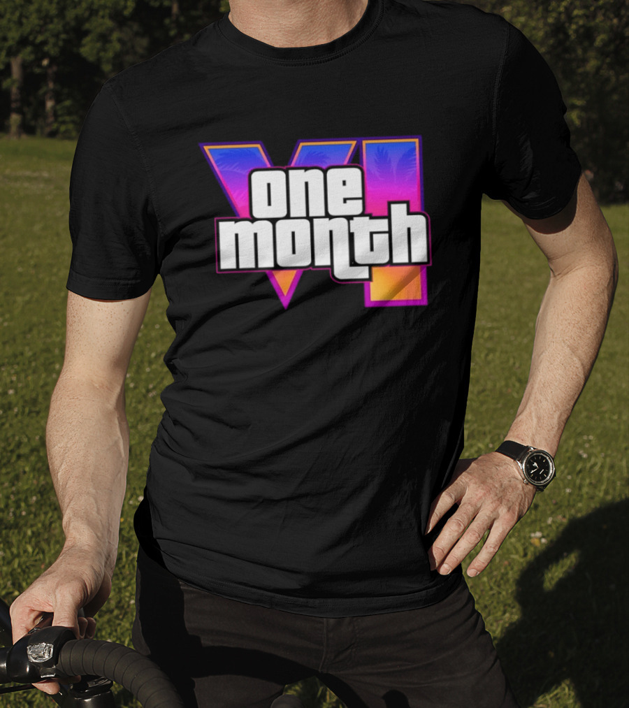 One Month VI Gaming Grand Theft Auto 6 Palms Retro Gradient T-Shirt