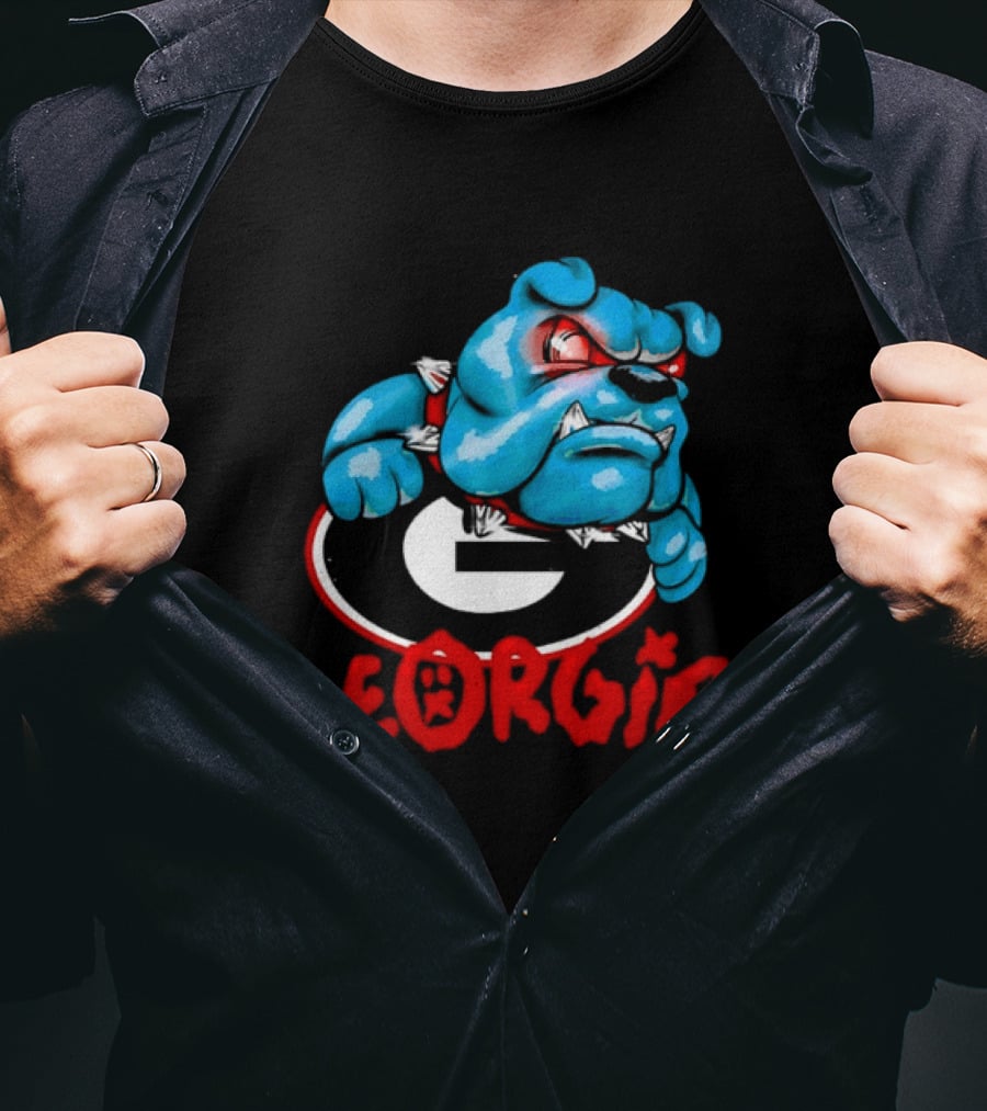 Georgia Bulldogs NCAA College Football Blue Bulldog T-Shirt