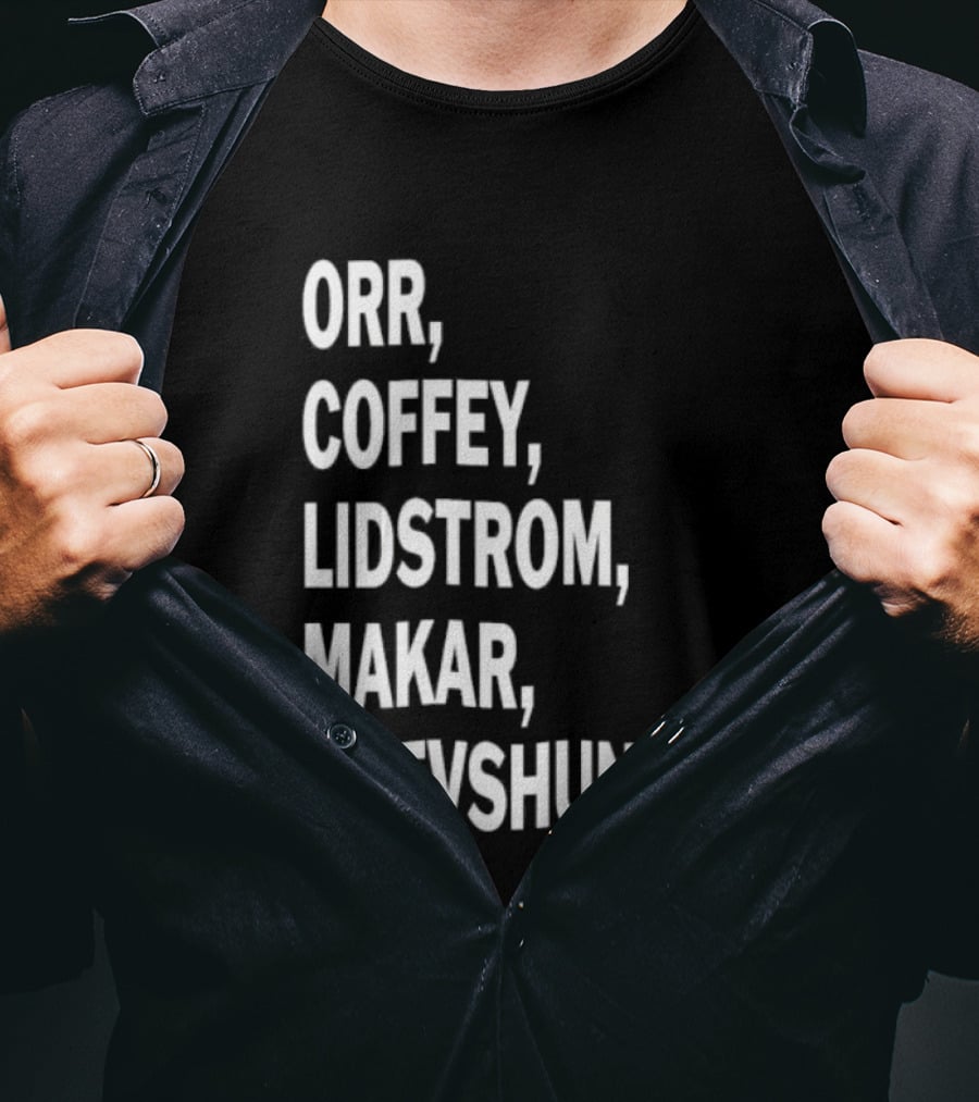 Orr Coffey Lidstrom Makar Levshunov Chicago Blackhawks T-Shirt
