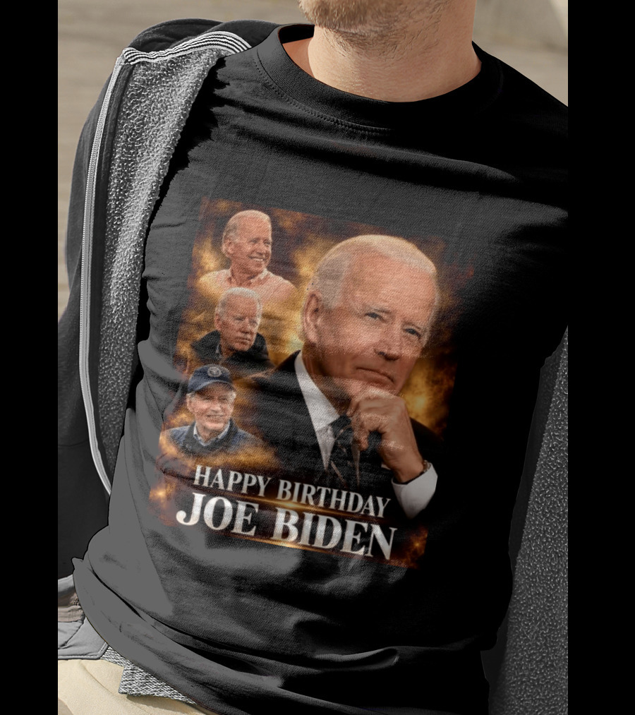 Happy Birthday Joe Biden Celebration With Presidential Portraits T-Shirt