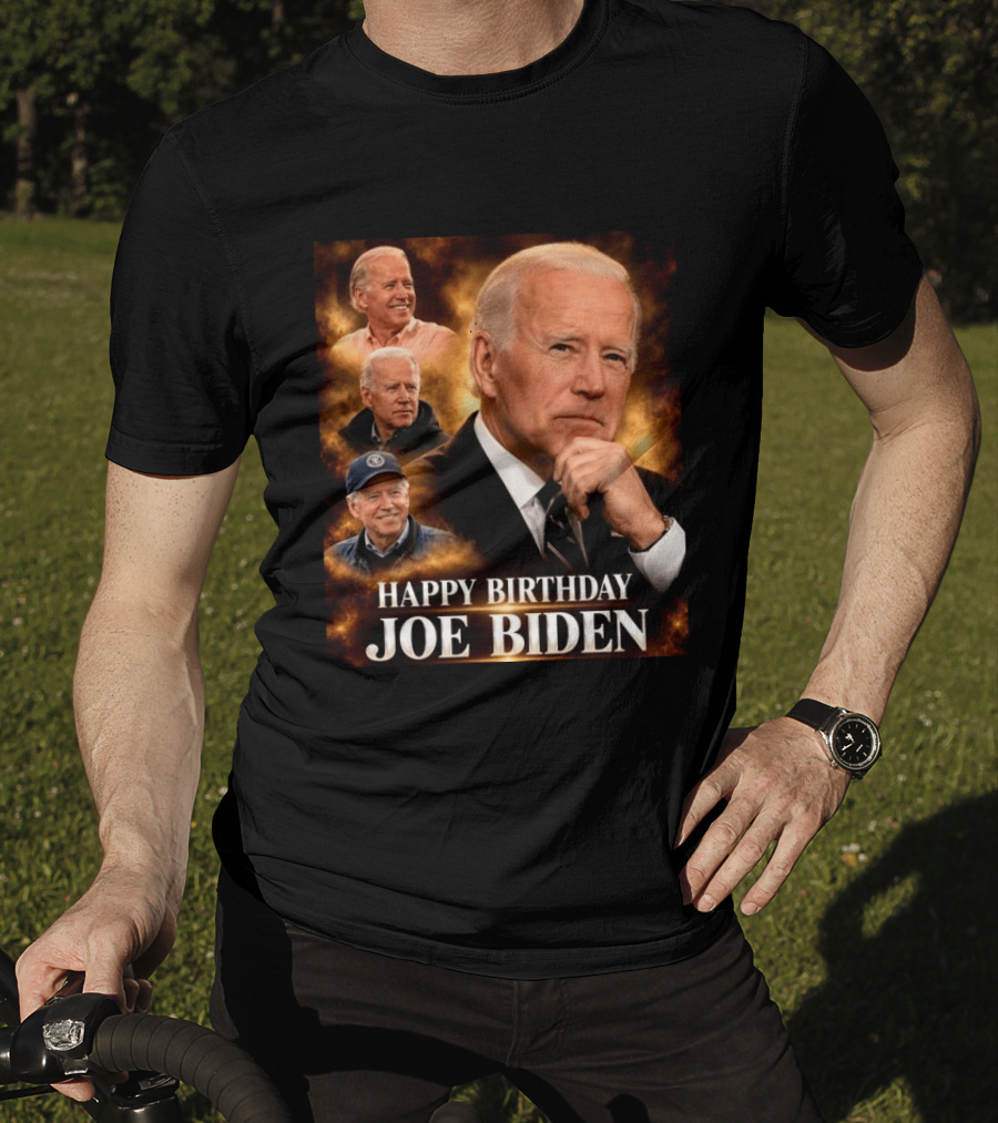 Happy Birthday Joe Biden Celebration With Presidential Portraits T-Shirt