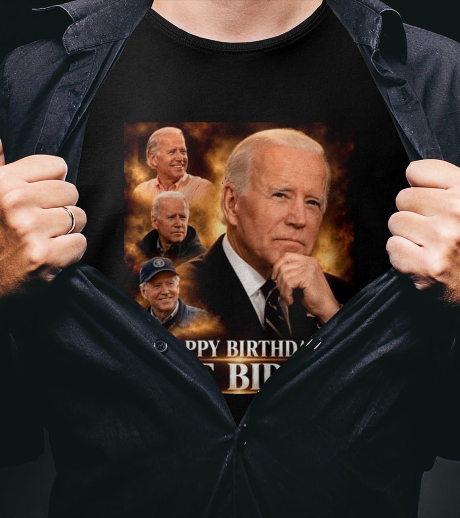 Happy Birthday Joe Biden Celebration With Presidential Portraits T-Shirt