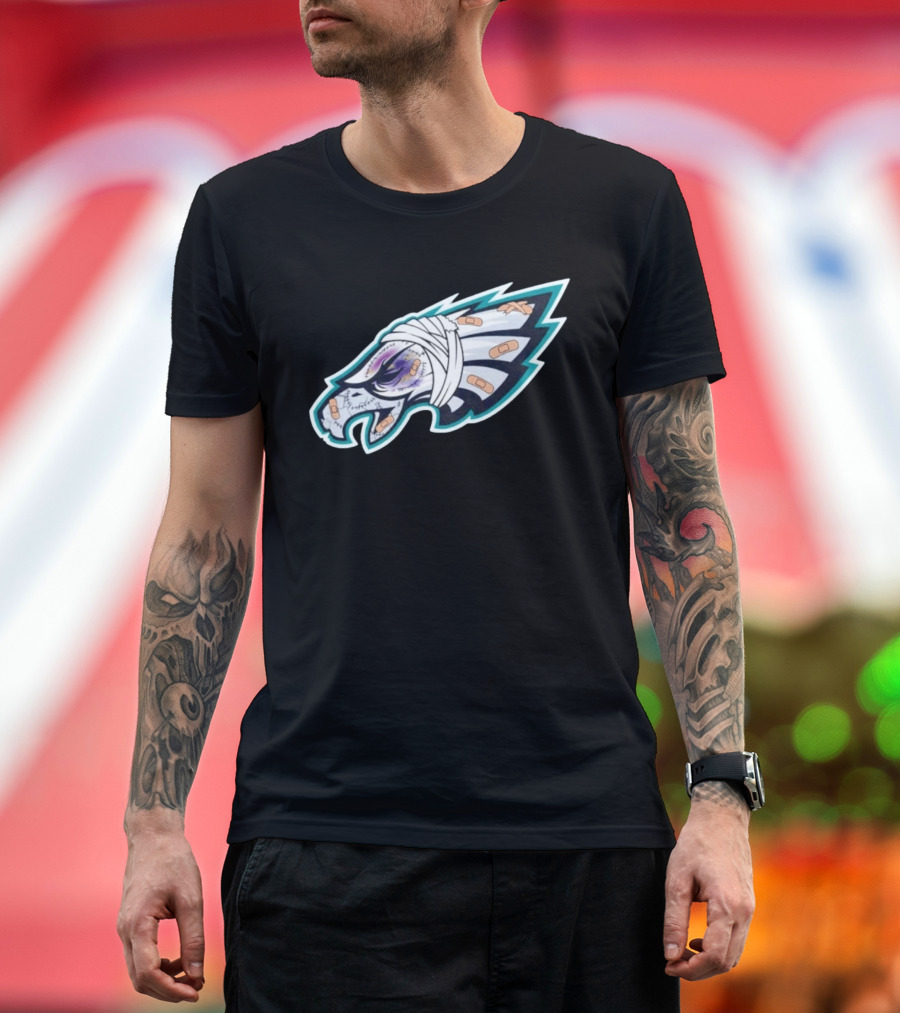 Philadelphia Eagles Injured Bandaged Logo Sports Humor T-Shirt