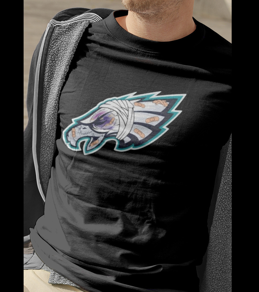Philadelphia Eagles Injured Bandaged Logo Sports Humor T-Shirt