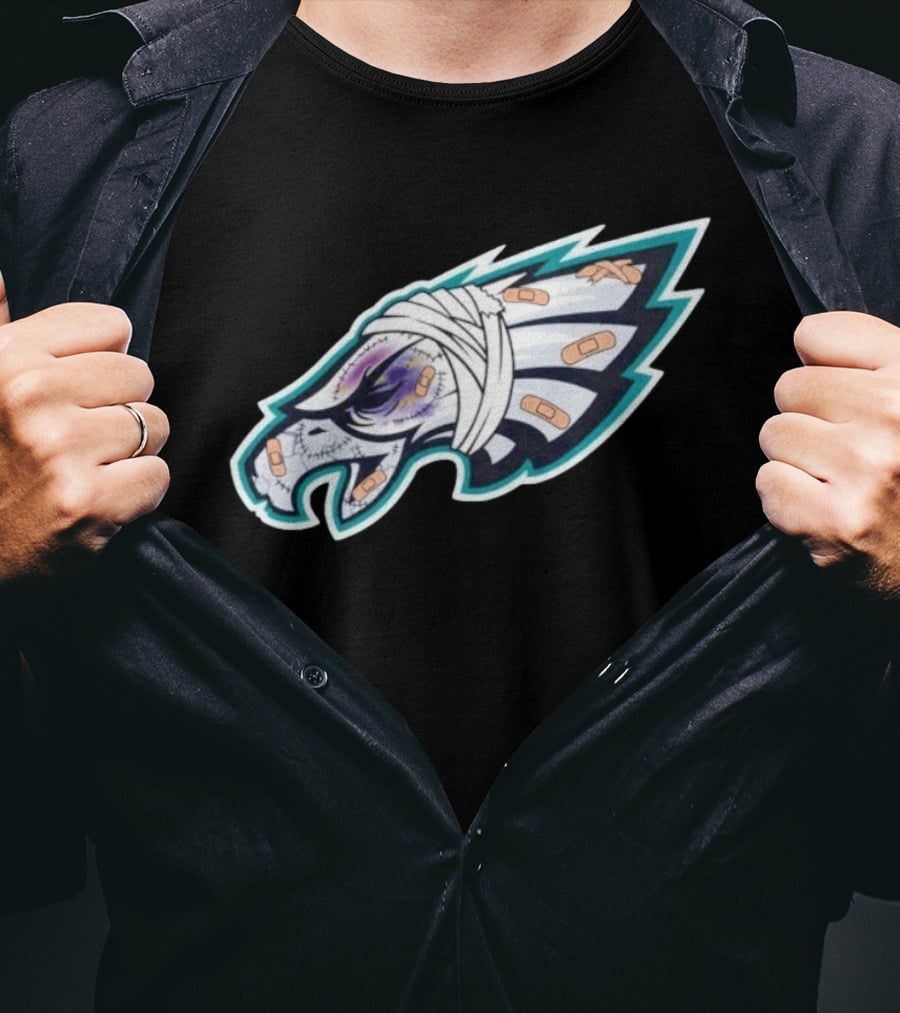 Philadelphia Eagles Injured Bandaged Logo Sports Humor T-Shirt
