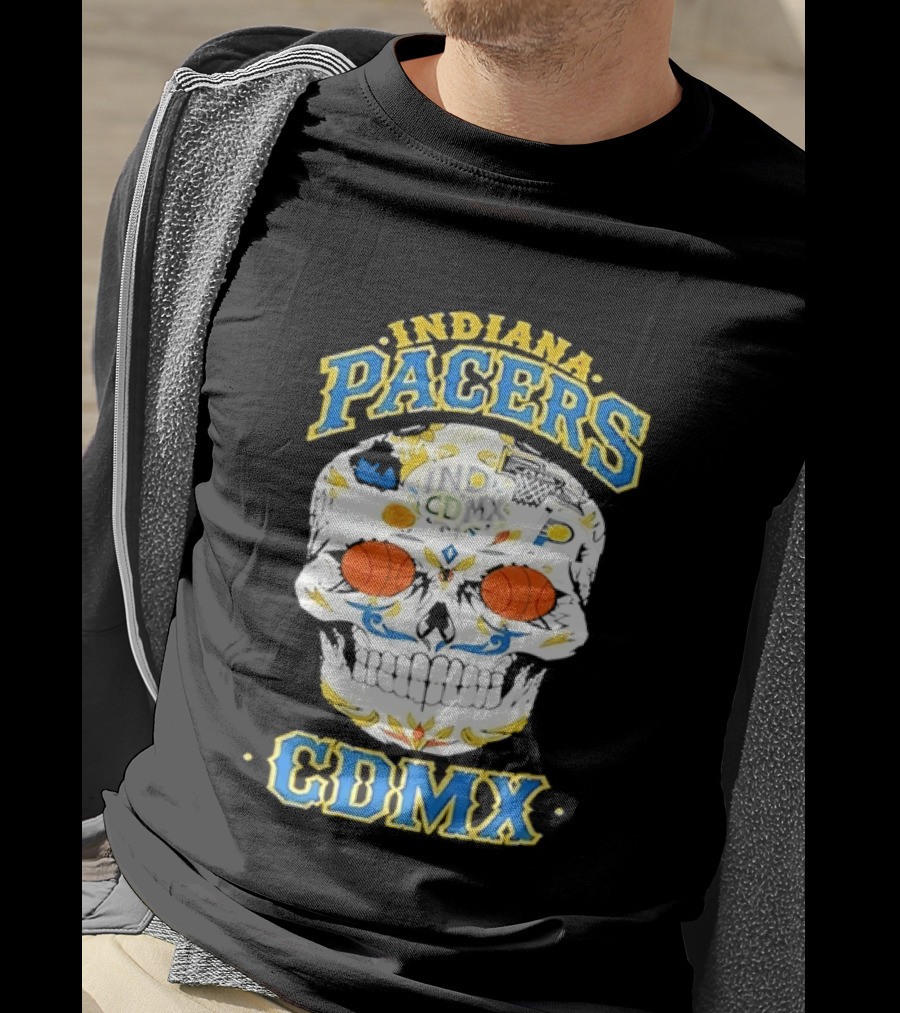 Indiana Pacers CDMX Sugar Skull NBA T-Shirt