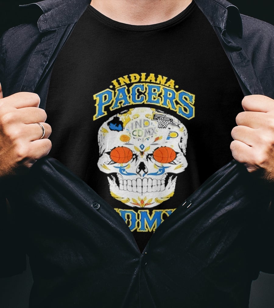 Indiana Pacers CDMX Sugar Skull NBA T-Shirt
