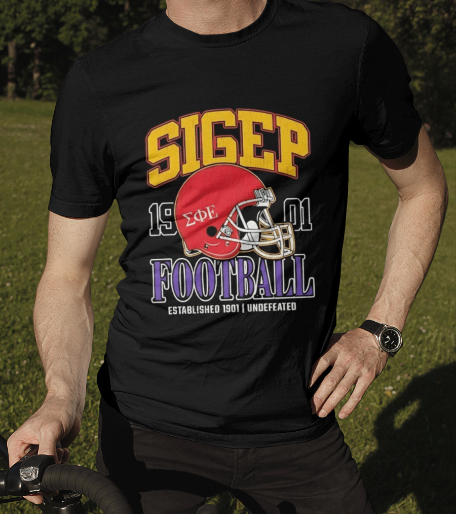 SigEp Football 1901 Red Helmet Undefeated Established 1901 T-Shirt