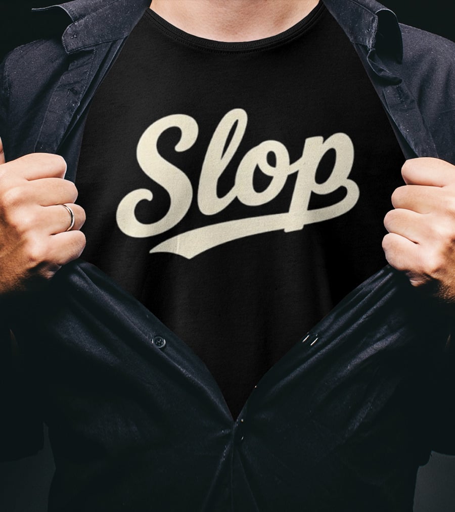 Slop Script Minimalist Vintage Lettering T-Shirt