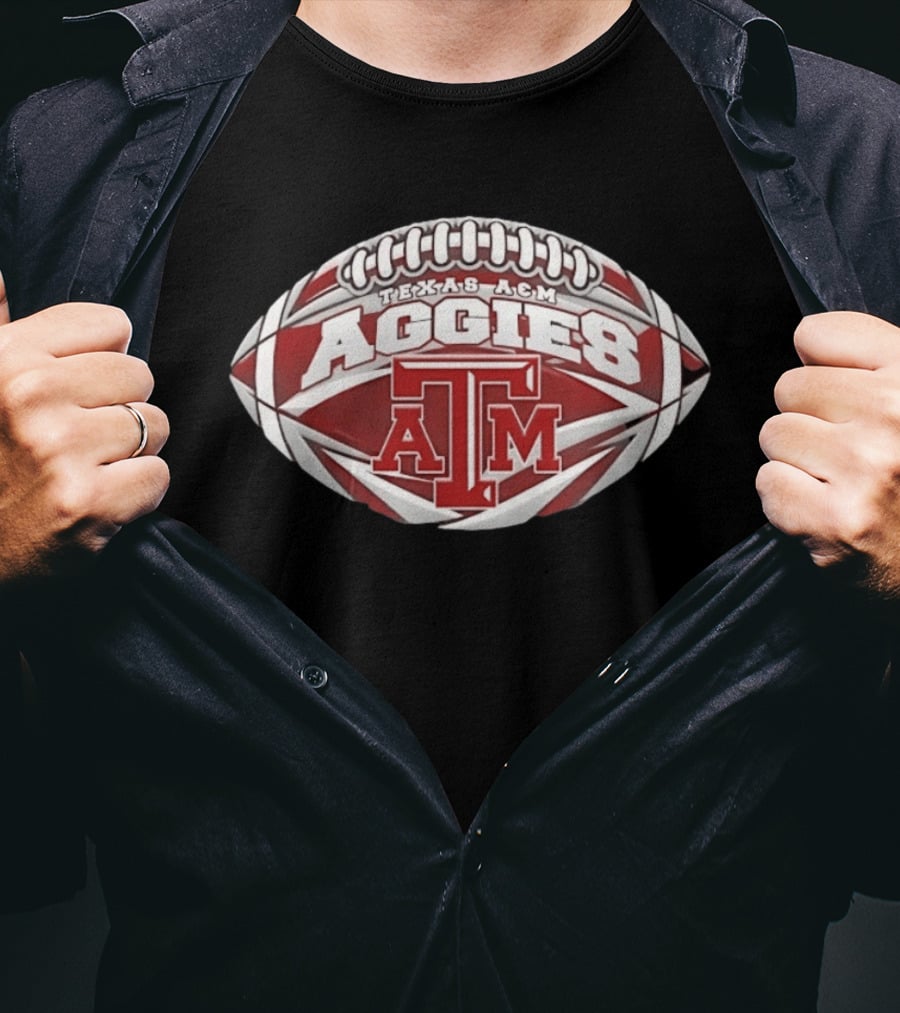 Texas A And M Aggies Football NCAA Oval Shape ATM T-Shirt