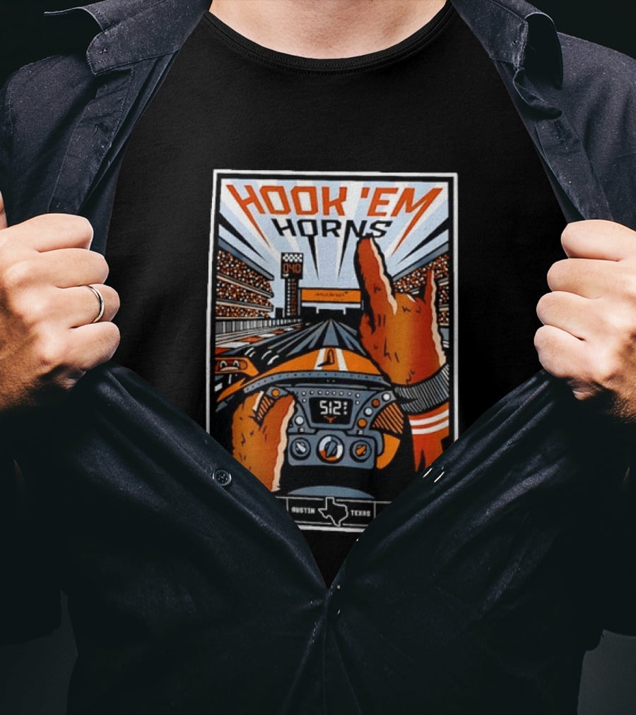 Texas Longhorns Hook 'Em Horns McLaren Racing There Is No Finish Line Austin Texas All Gas No Brakes T-Shirt