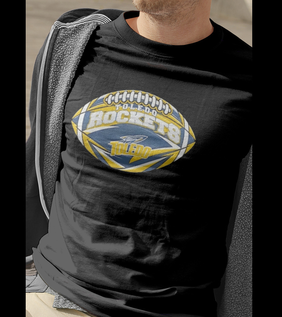 Toledo Rockets NCAA Football Oval Shape Team Spirit T-Shirt