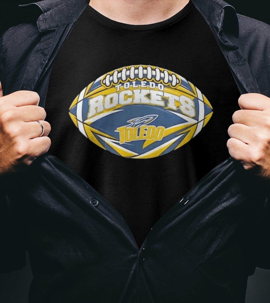 Toledo Rockets NCAA Football Oval Shape Team Spirit T-Shirt