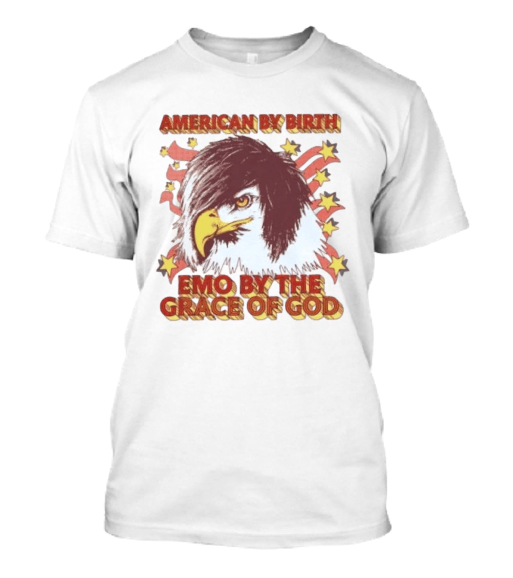 American By Birth Emo By The Grace Of God Eagle Stars And Stripes T-Shirt