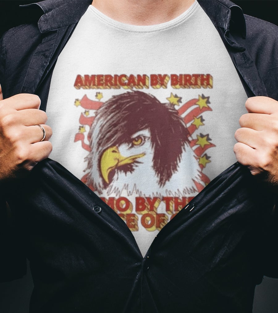 American By Birth Emo By The Grace Of God Eagle Stars And Stripes T-Shirt