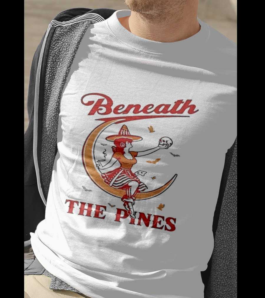 Beneath The Pines Witch Moon Skull Gothic T-Shirt