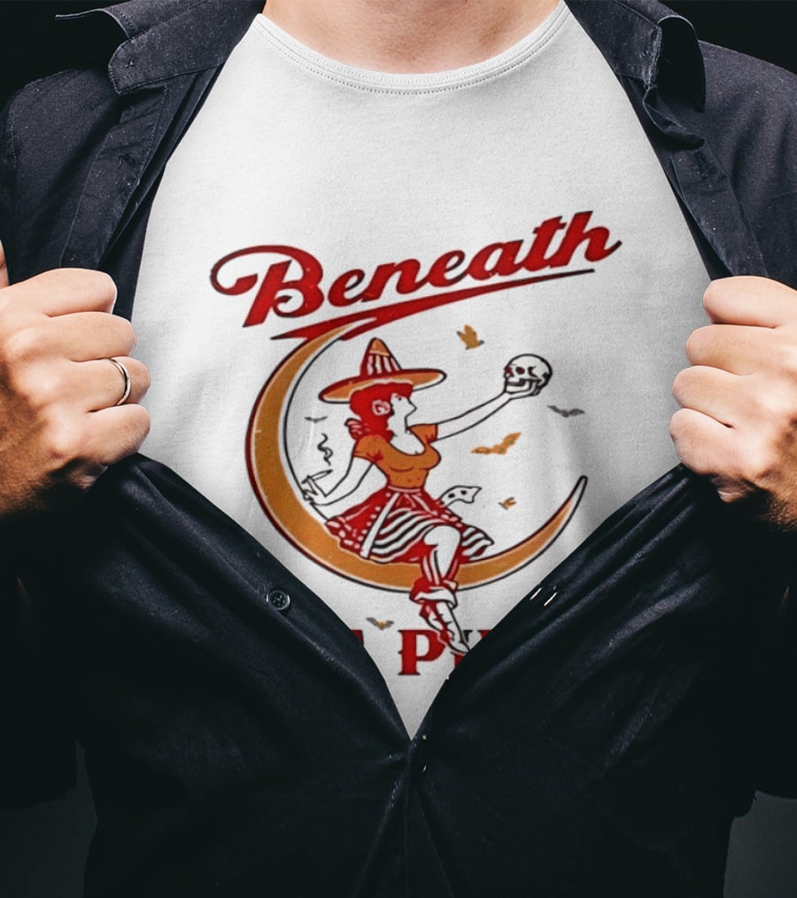 Beneath The Pines Witch Moon Skull Gothic T-Shirt