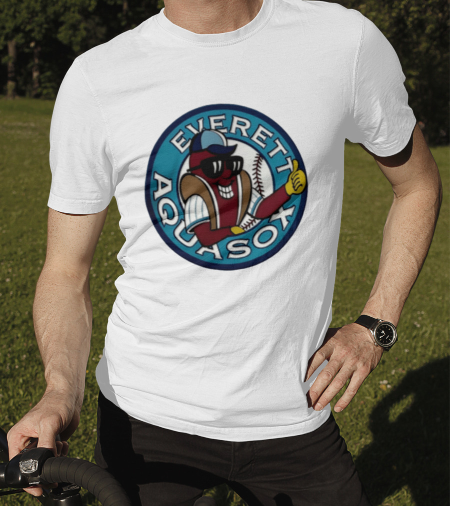 Everett AquaSox Hot Dog Sunglasses Baseball Fan T-Shirt
