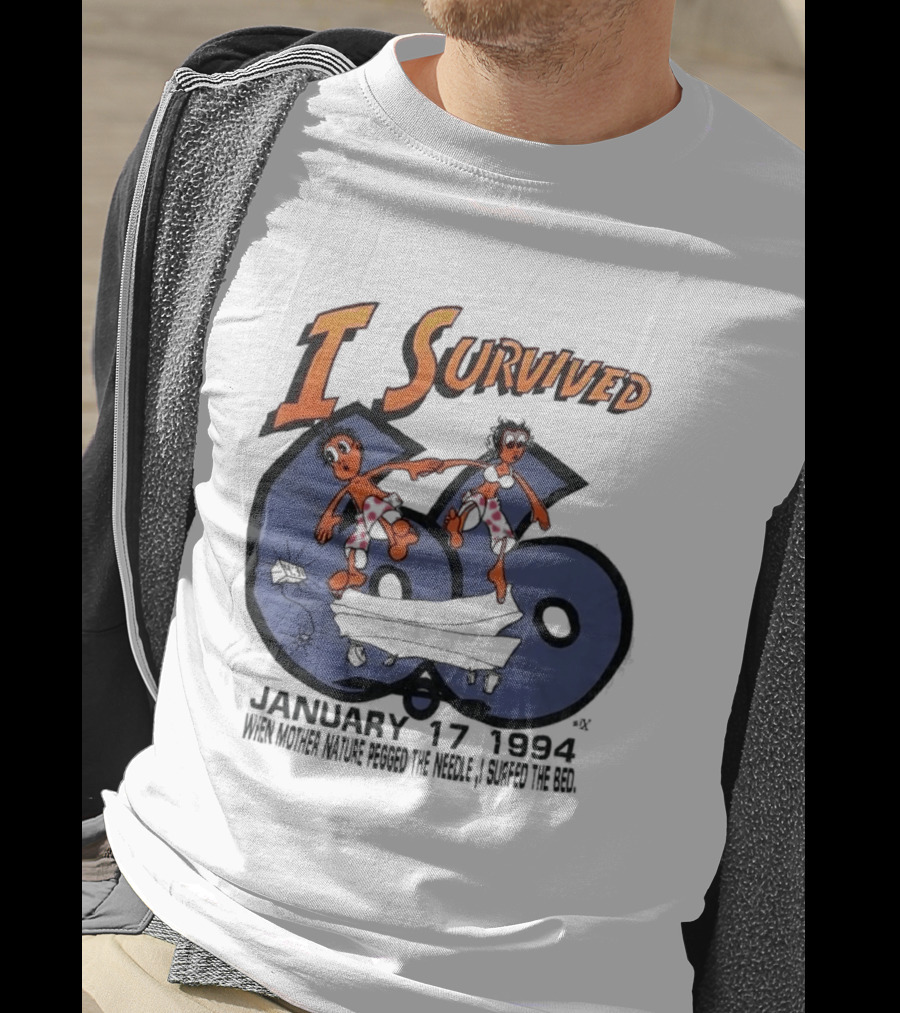 I Survived January 17 1994 Northridge Los Angeles Earthquake Duo On 66 Route T-Shirt