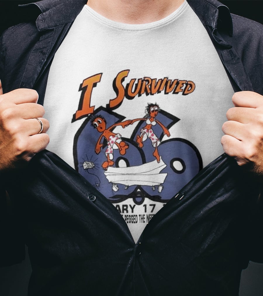 I Survived January 17 1994 Northridge Los Angeles Earthquake Duo On 66 Route T-Shirt