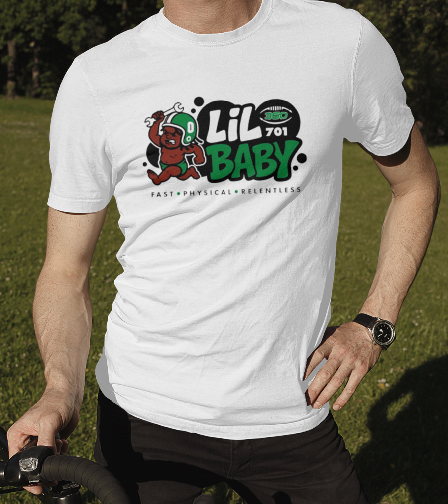 Lil Baby 360 701 Fast Physical Relentless Football Cartoon T-Shirt