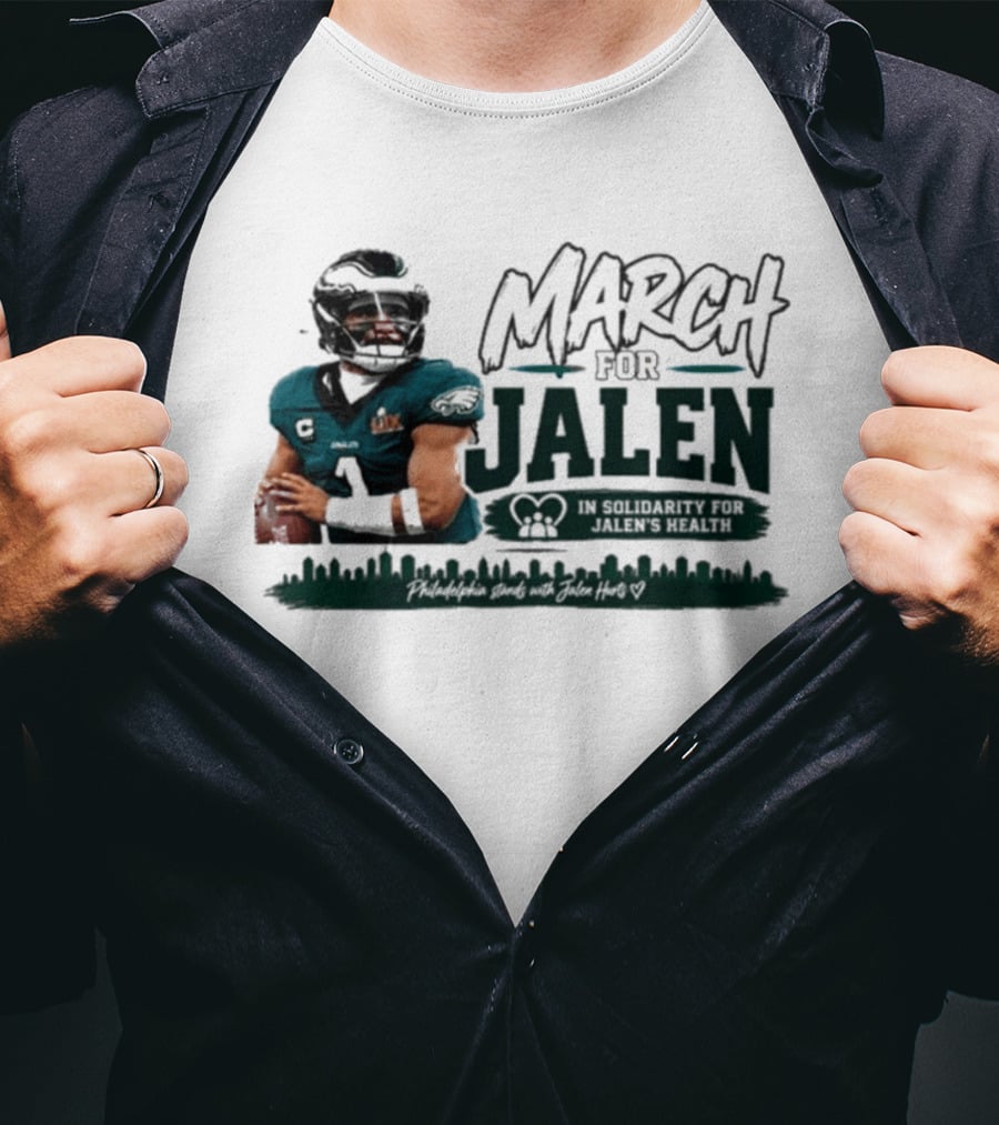 March For Jalen Hurts Philadelphia Football Quarterback Signature Series T-Shirt