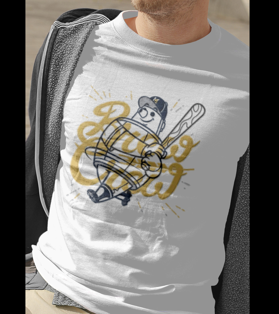 Milwaukee Brewers Brew Crew MLB Mascot Swinging Bat T-Shirt