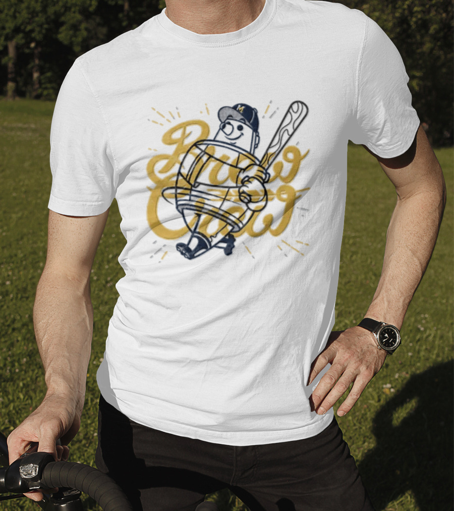 Milwaukee Brewers Brew Crew MLB Mascot Swinging Bat T-Shirt