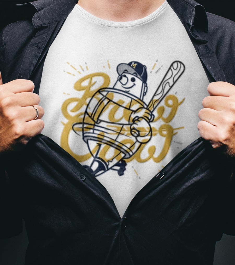 Milwaukee Brewers Brew Crew MLB Mascot Swinging Bat T-Shirt