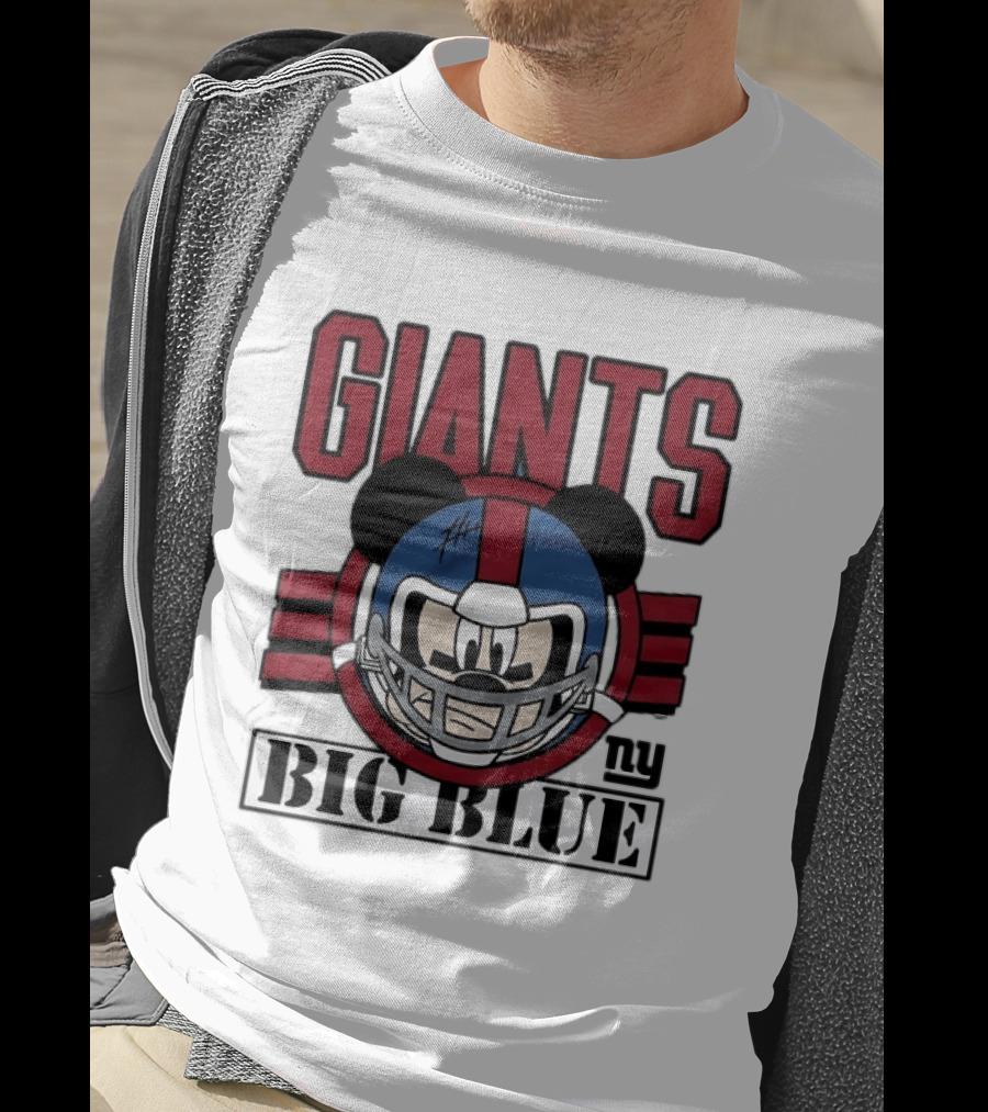 New York Giants Mickey Mouse Big Blue NFL Collaboration T-Shirt