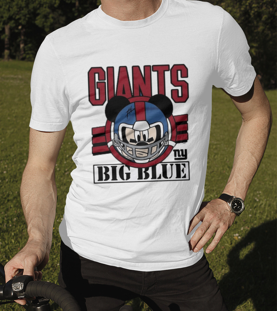 New York Giants Mickey Mouse Big Blue NFL Collaboration T-Shirt