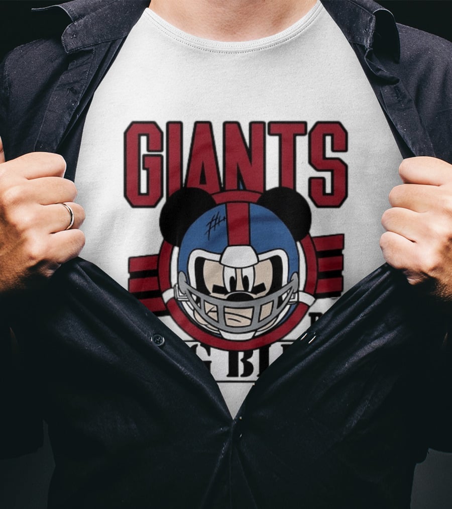 New York Giants Mickey Mouse Big Blue NFL Collaboration T-Shirt