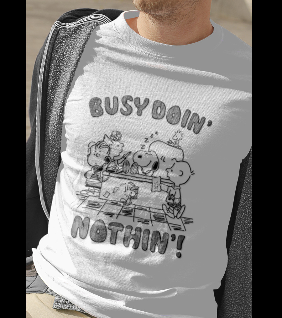 Busy Doin' Nothin' Peanuts Gang Snoopy Charlie Brown T-Shirt