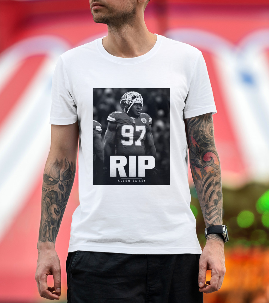 RIP Allen Bailey 1989 2026 Football Player Number 97 T-Shirt