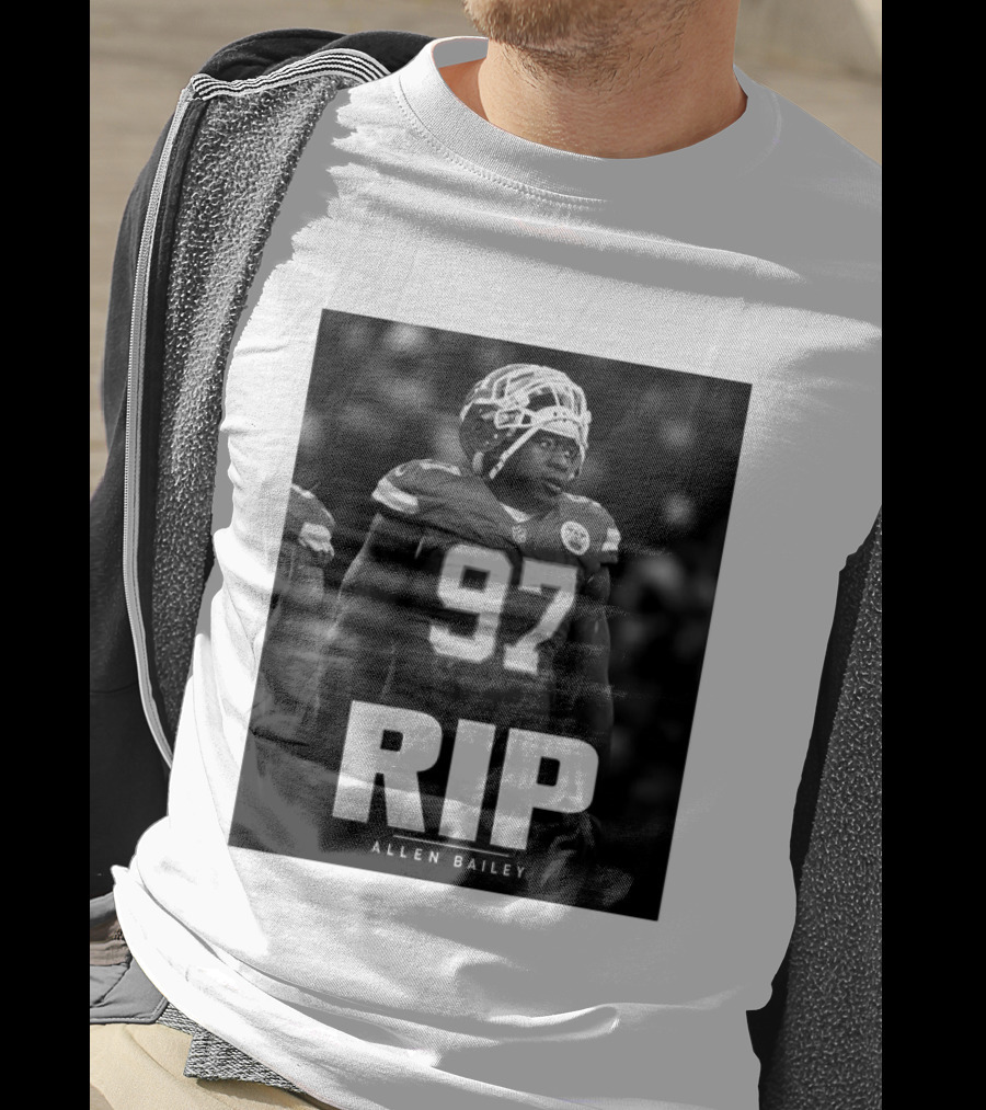 RIP Allen Bailey 1989 2026 Football Player Number 97 T-Shirt