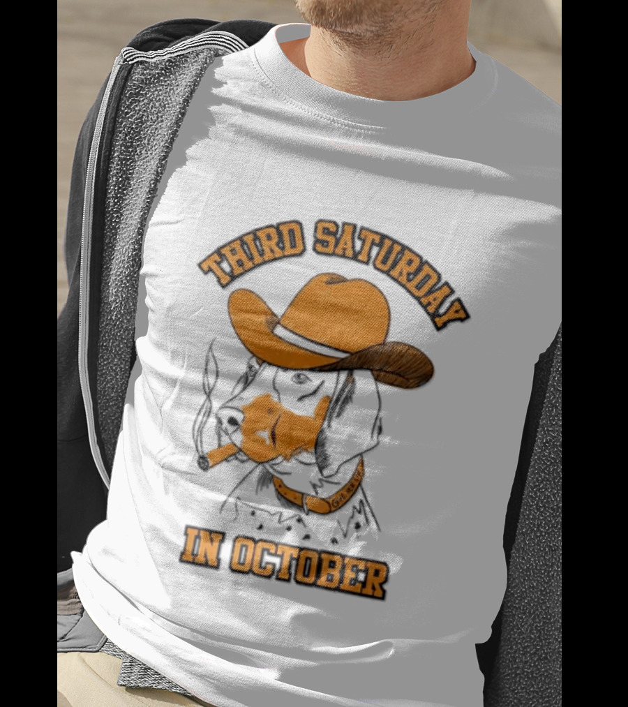 Third Saturday In October Tennessee Volunteers Dog With Cowboy Hat T-Shirt