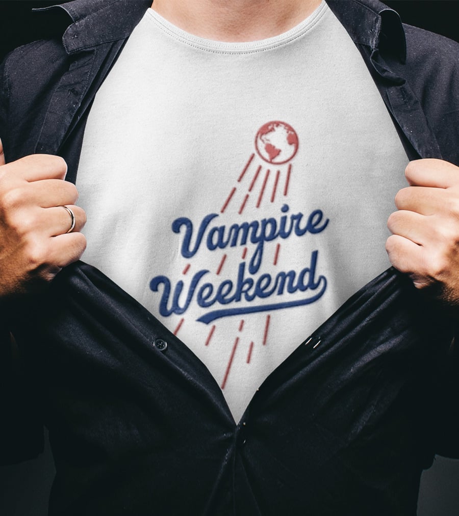 Vampire Weekend Globe Indie Rock Alternative Band Earth Rays T-Shirt