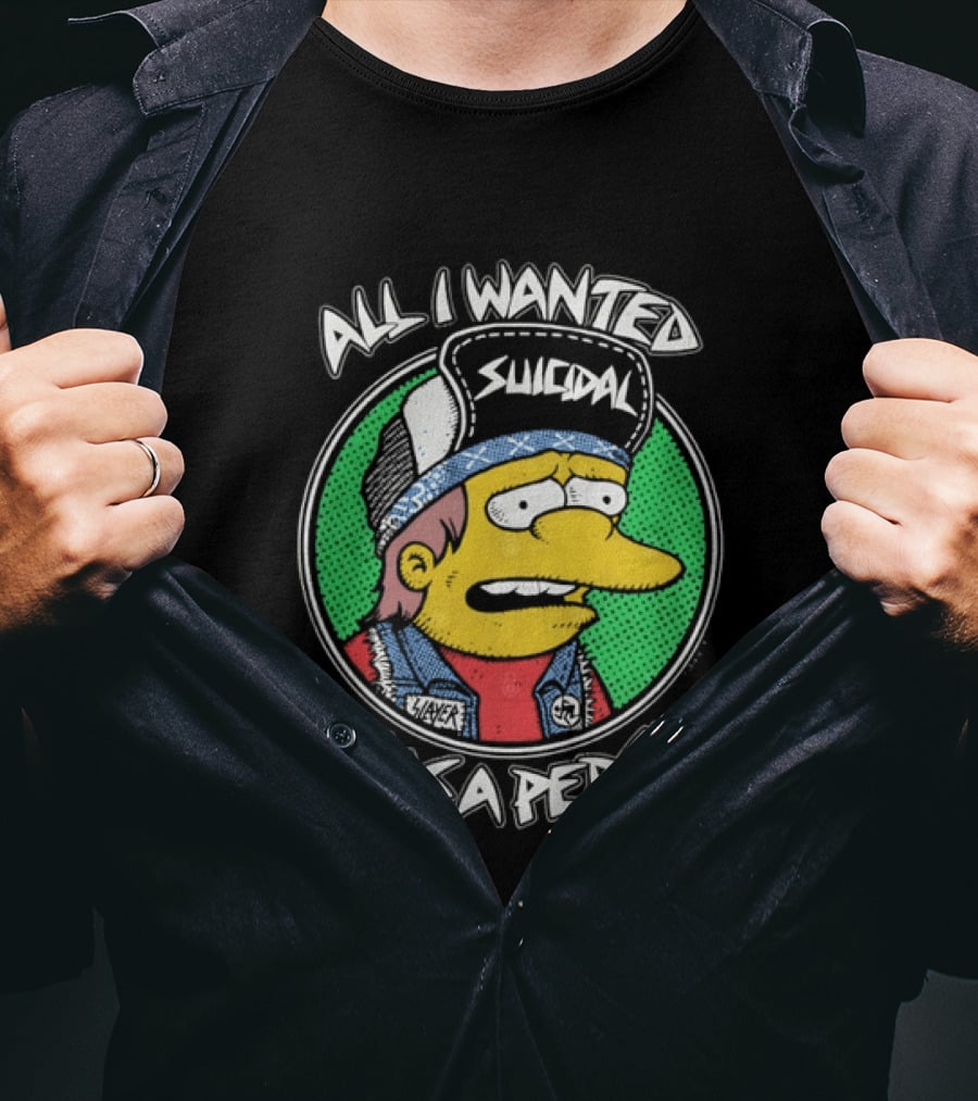 All I Wanted Was A Pepsi Suicidal Distressed Cartoon T-Shirt