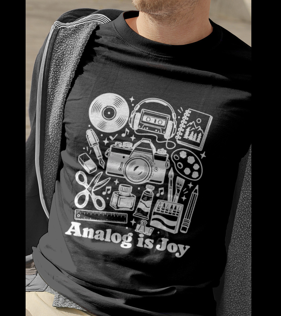 Analog Is Joy Camera Cassette Paint Creativity T-Shirt