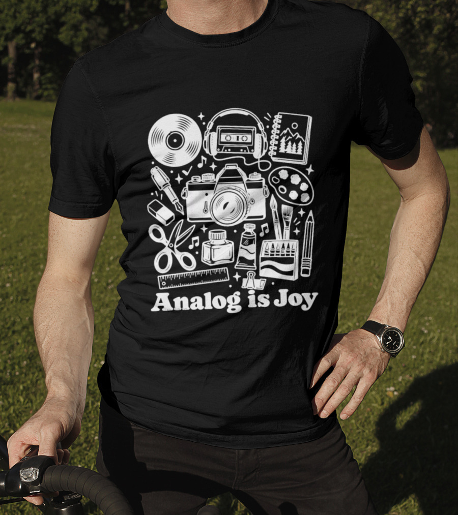 Analog Is Joy Camera Cassette Paint Creativity T-Shirt