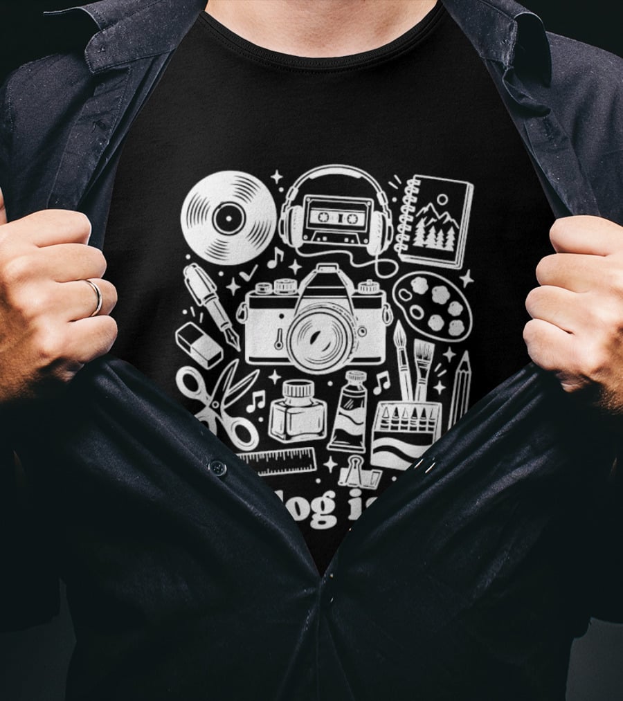 Analog Is Joy Camera Cassette Paint Creativity T-Shirt