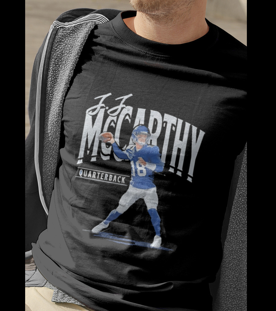 JJ McCarthy Quarterback Number 18 Minnesota Vikings T-Shirt