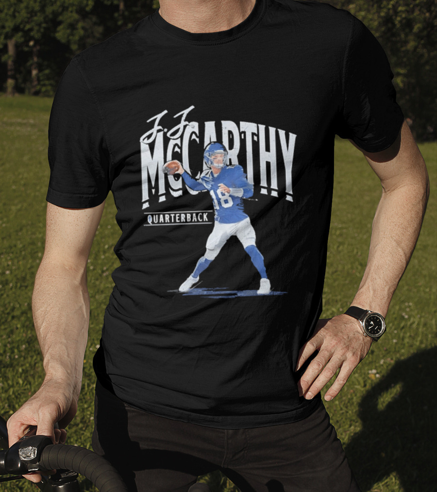JJ McCarthy Quarterback Number 18 Minnesota Vikings T-Shirt