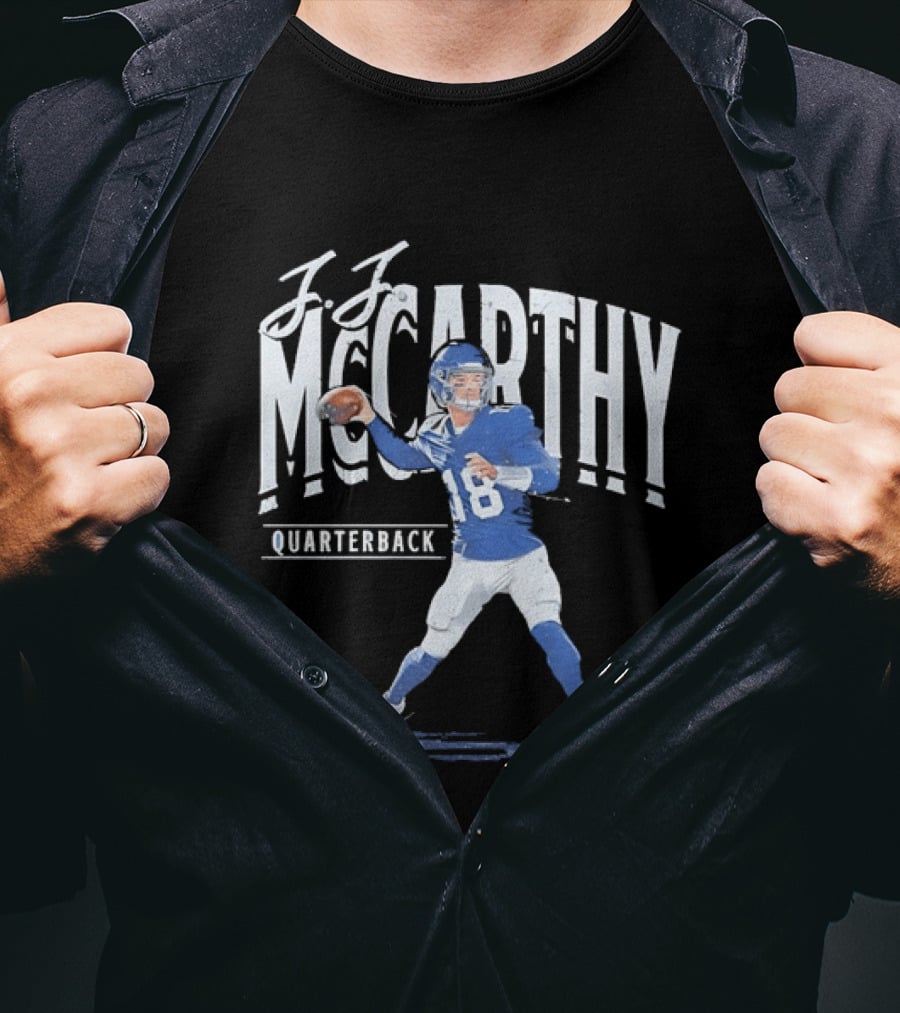 JJ McCarthy Quarterback Number 18 Minnesota Vikings T-Shirt