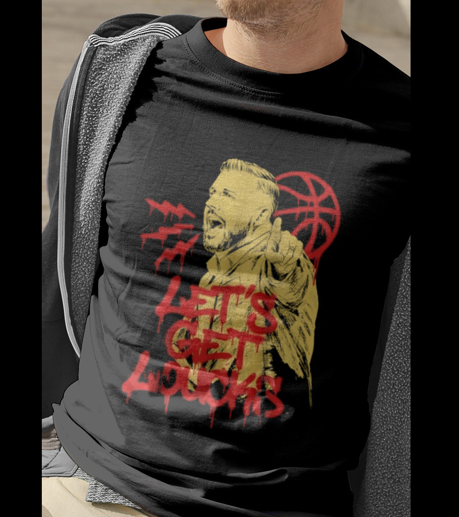Let's Get Loucks Basketball Coach Sports Red Dripping T-Shirt