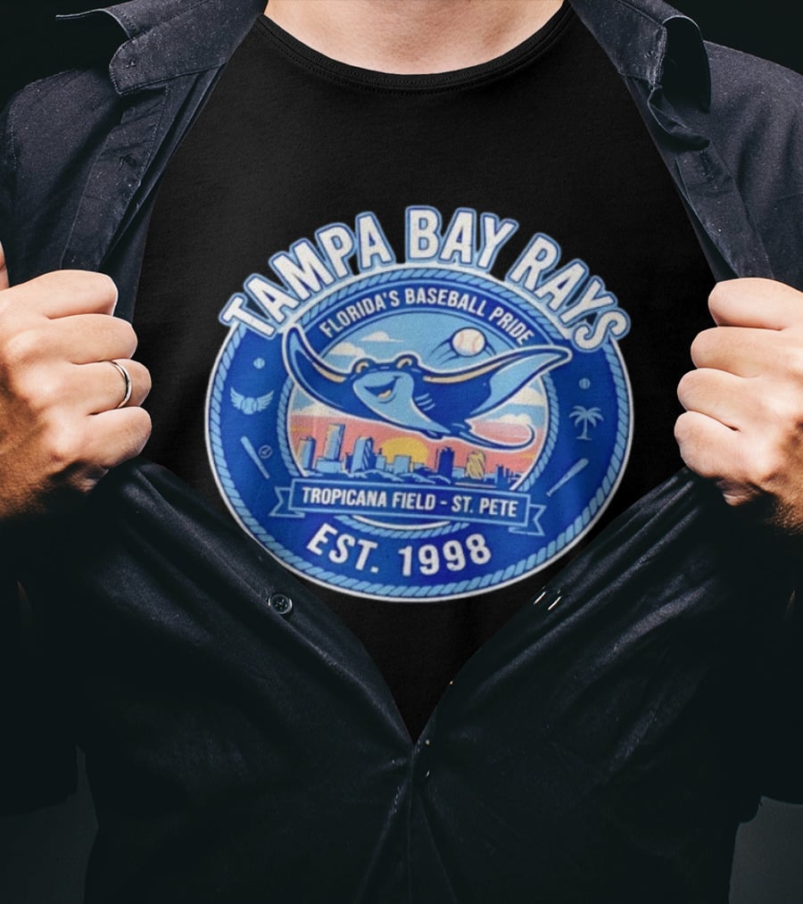 Tampa Bay Rays Florida's Baseball Pride Tropicana Field St. Pete Est. 1998 T-Shirt