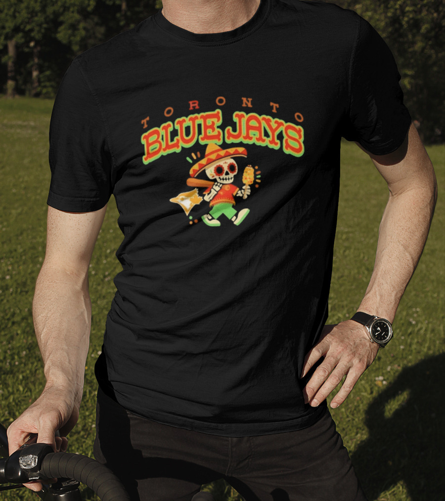 Toronto Blue Jays Dia De Los Muertos Sugar Skull Baseball T-Shirt