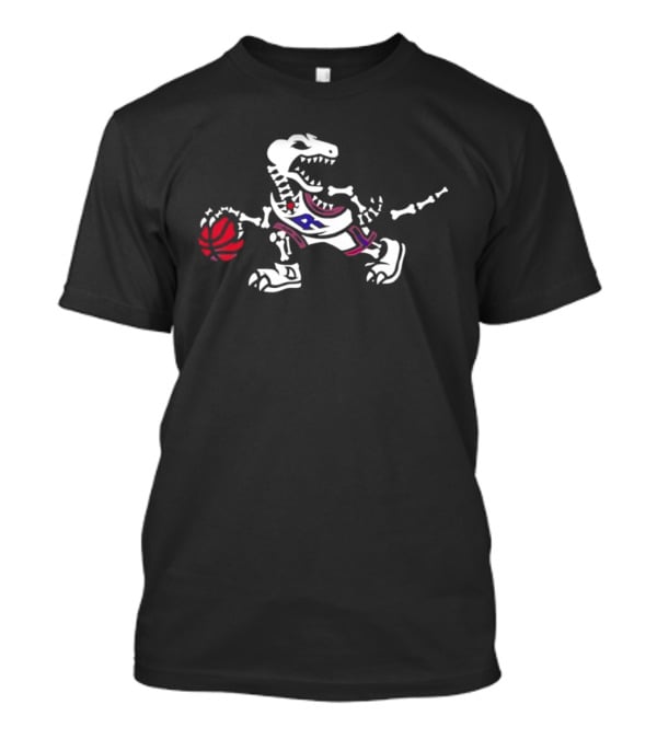 Toronto Raptors Skeleton Dinosaur Raptor Basketball Dribbling T-Shirt